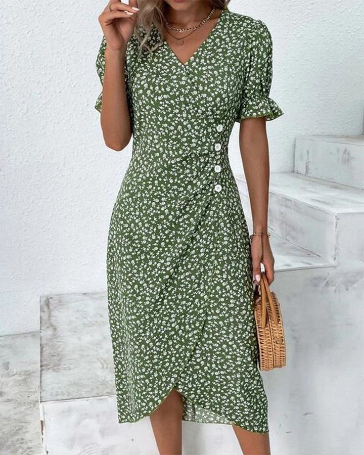Alexandra - Floral dress with belly coverage