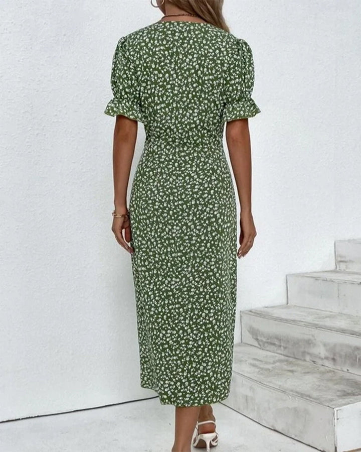 Alexandra - Floral dress with belly coverage