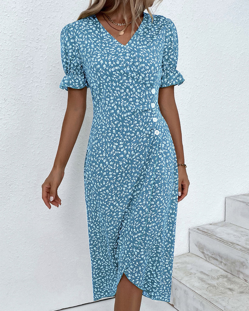 Alexandra - Floral dress with belly coverage