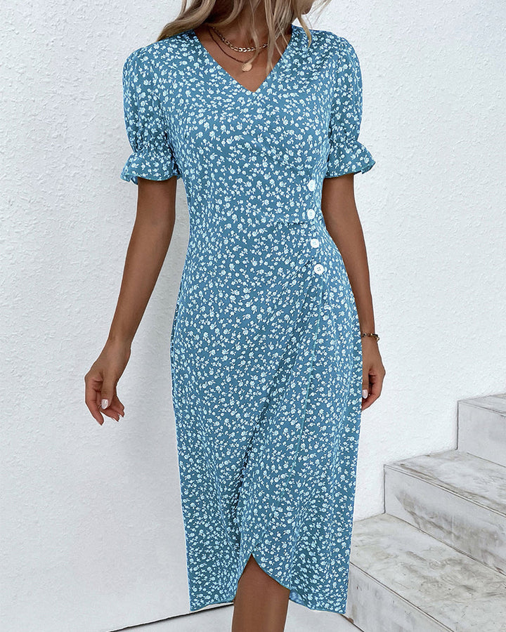 Alexandra - Floral dress with belly coverage