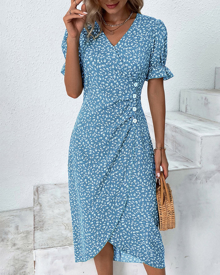 Alexandra - Floral dress with belly coverage