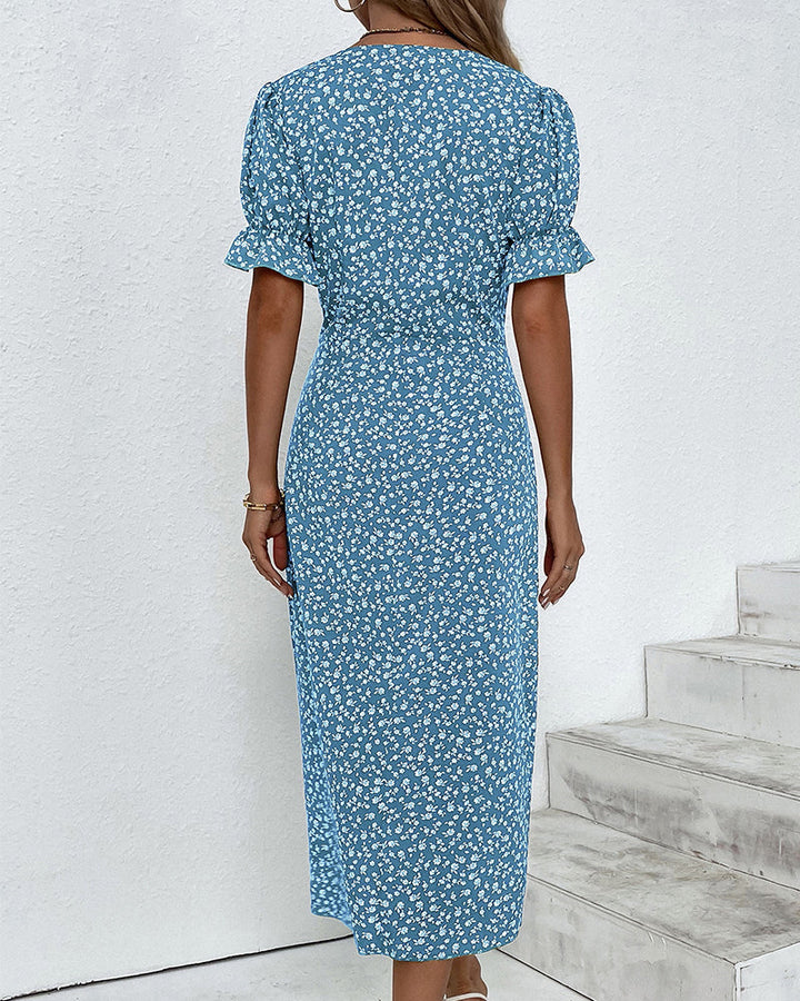 Alexandra - Floral dress with belly coverage