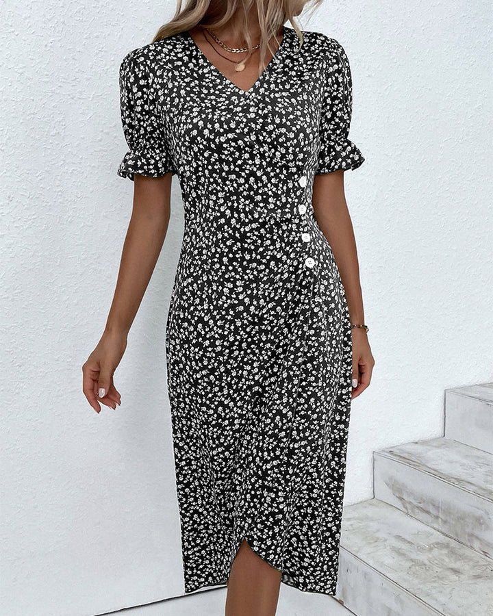 Alexandra - Floral dress with belly coverage