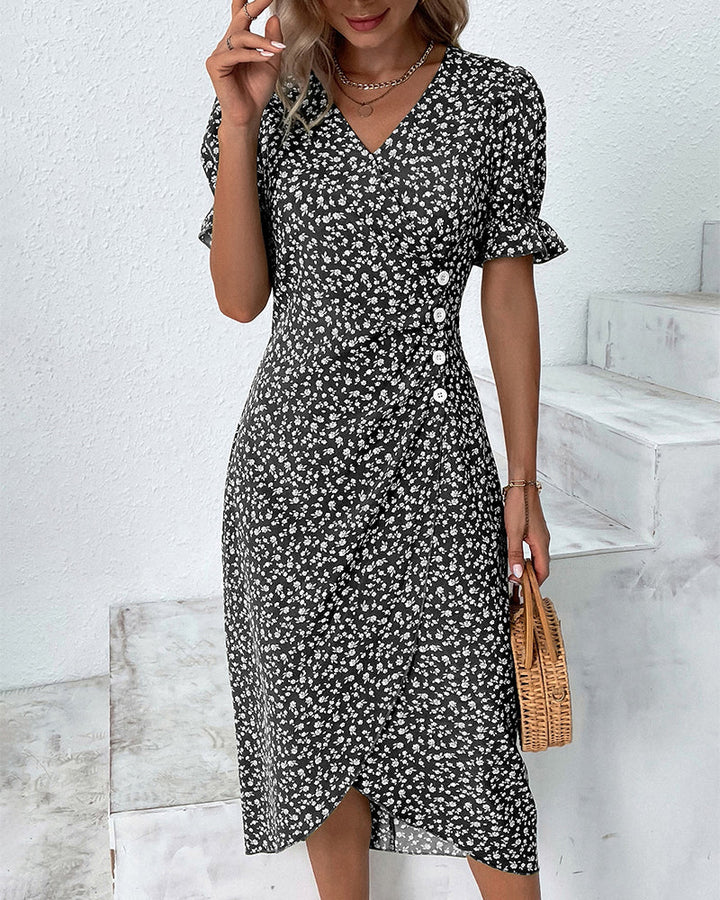Alexandra - Floral dress with belly coverage