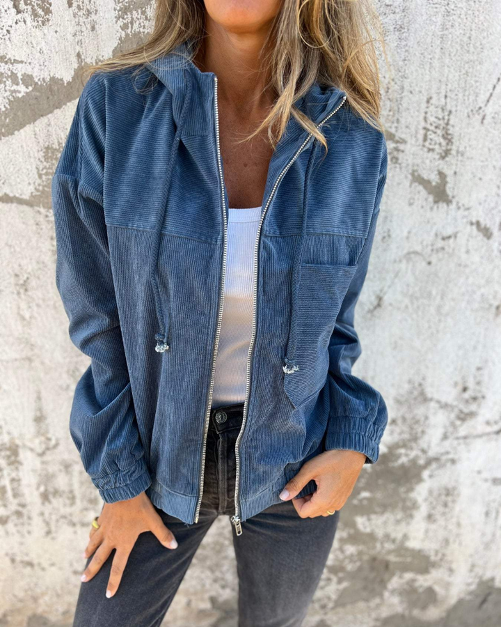 Sienna - Hooded Corduroy Jacket with Zip