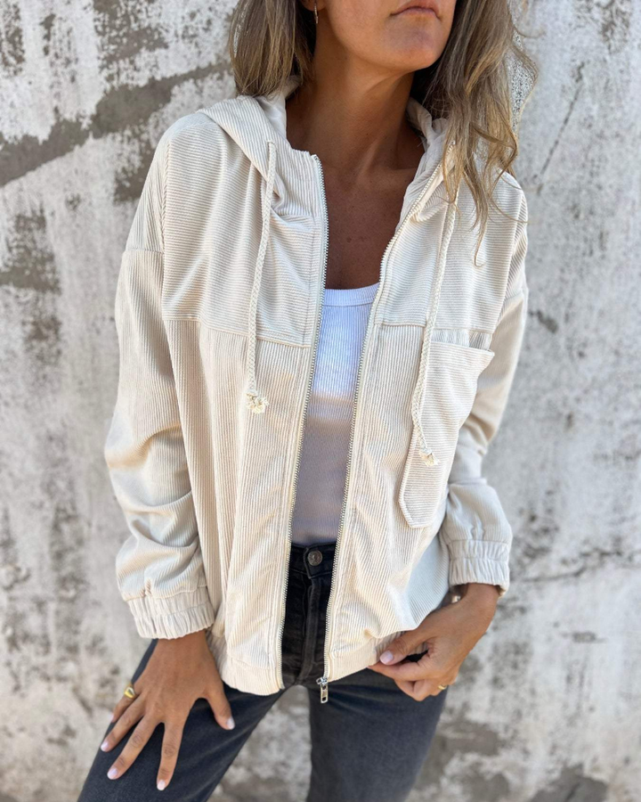 Sienna - Hooded Corduroy Jacket with Zip