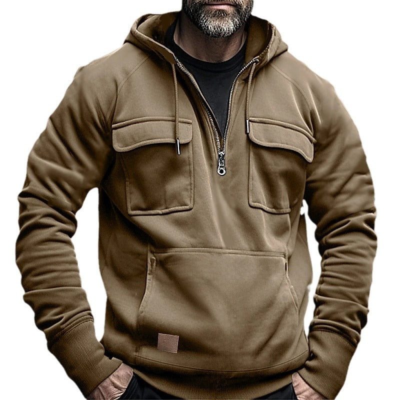 Men's Stylish Multi-Pocket Casual Hoodie for Work and Play