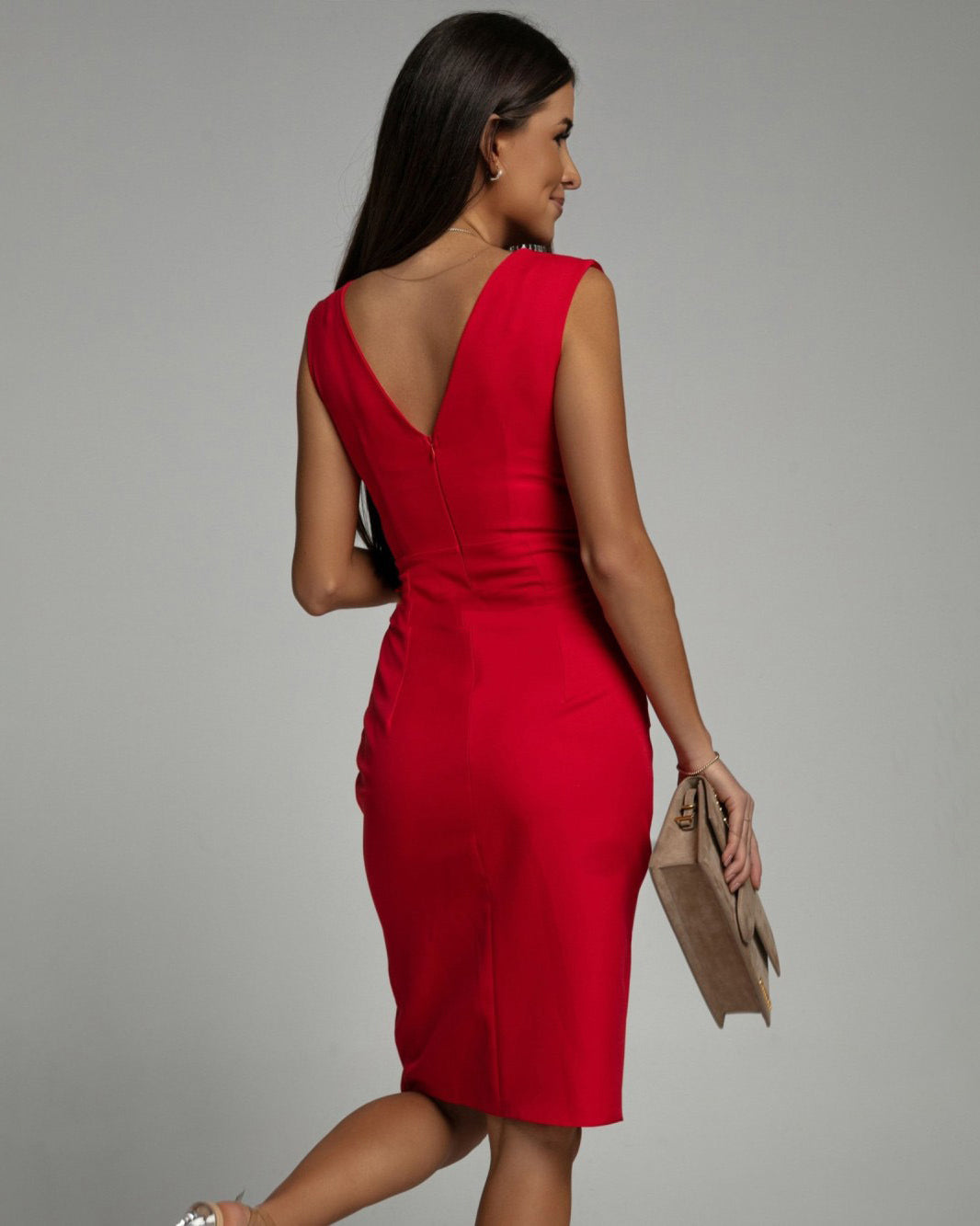 Evelyn | Elegant V-Neck Slit Dress