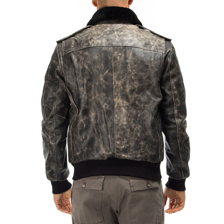 Stylish Multi-Pocket Leather Jacket for Men