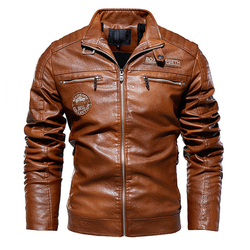 Men's Old Feeling Fleece Leather Jacket241200968