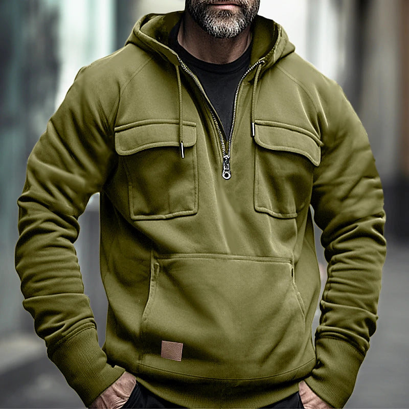 Men's Workman's Casual Multi-pocket Hoodie241200965