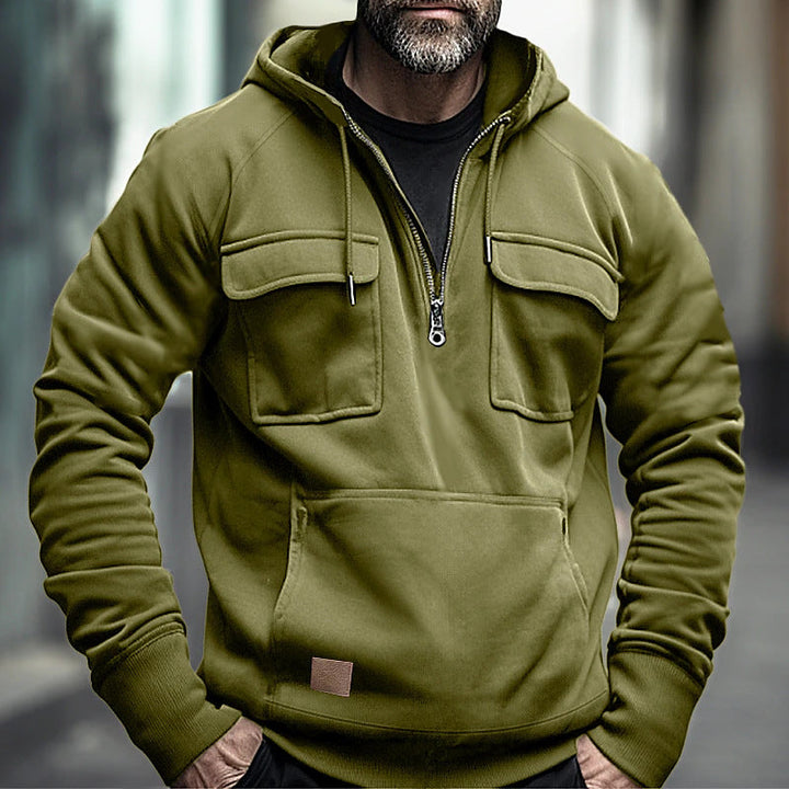 Men's Stylish Multi-Pocket Casual Hoodie for Work and Play