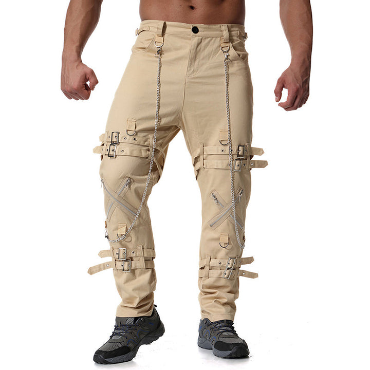 Stylish Men's Casual Pants with Trendy Zipper Accents