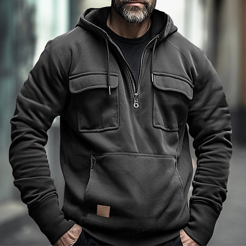 Men's Workman's Casual Multi-pocket Hoodie241200965