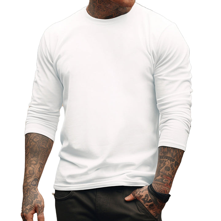 100%Cotton-Men's Round Neck Solid Color T-shirt