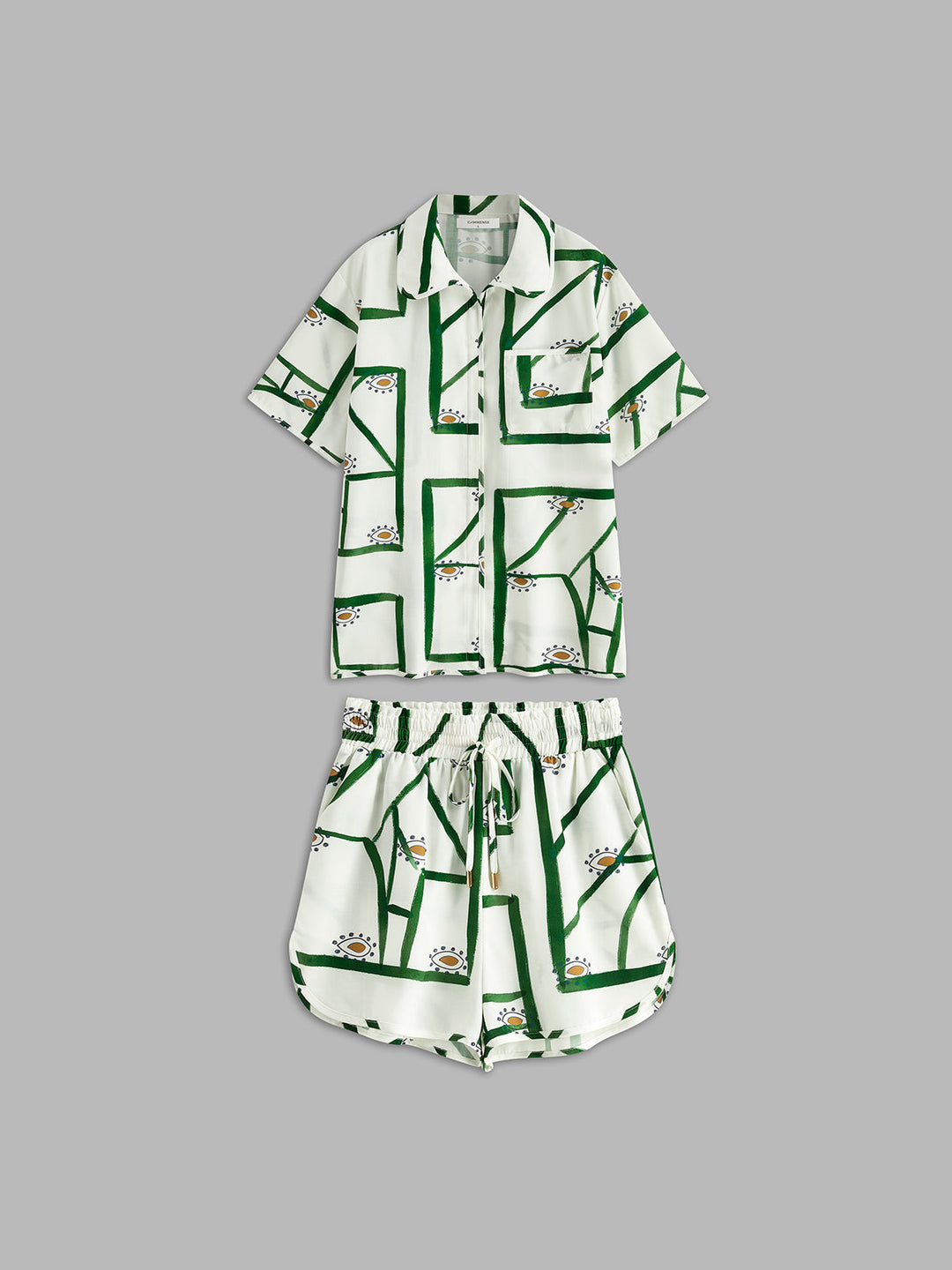 Print Drawstring Shorts Set