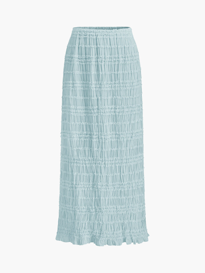 Ruffled Crop Top Skirt Set