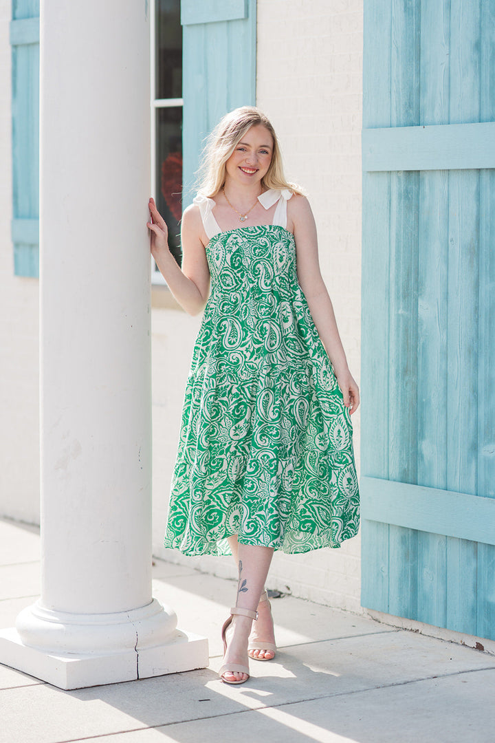 Verdant Paisley Maxi Dress
