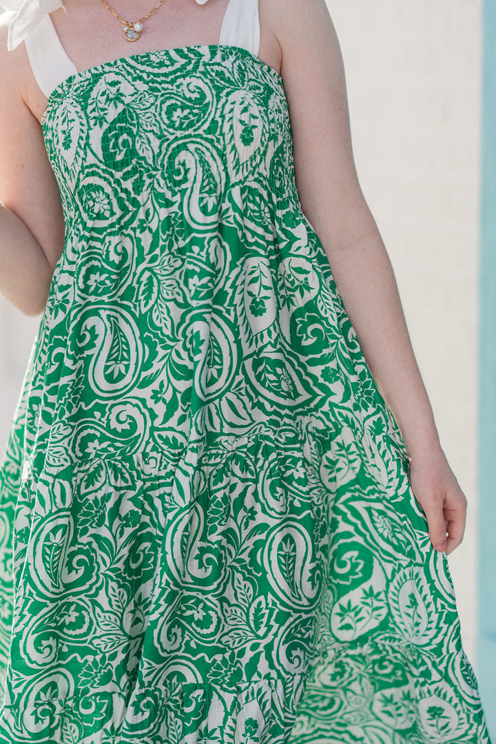 Verdant Paisley Maxi Dress