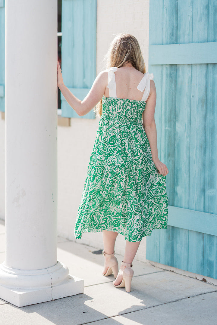 Verdant Paisley Maxi Dress