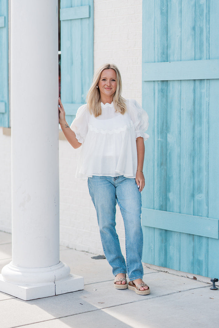 Crystal Clear Puff Blouse