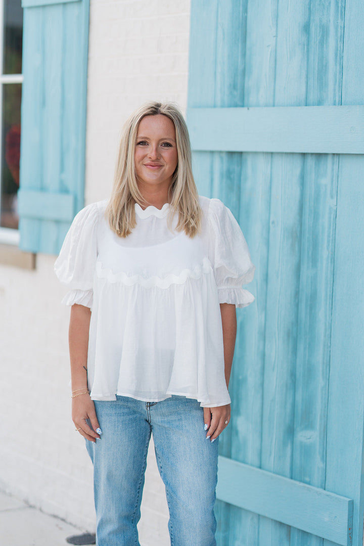 Crystal Clear Puff Blouse
