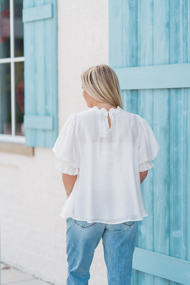 Crystal Clear Puff Blouse