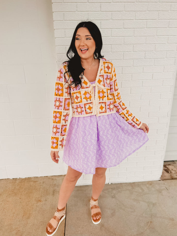 Subtle Textured Mini Dress - Lavender