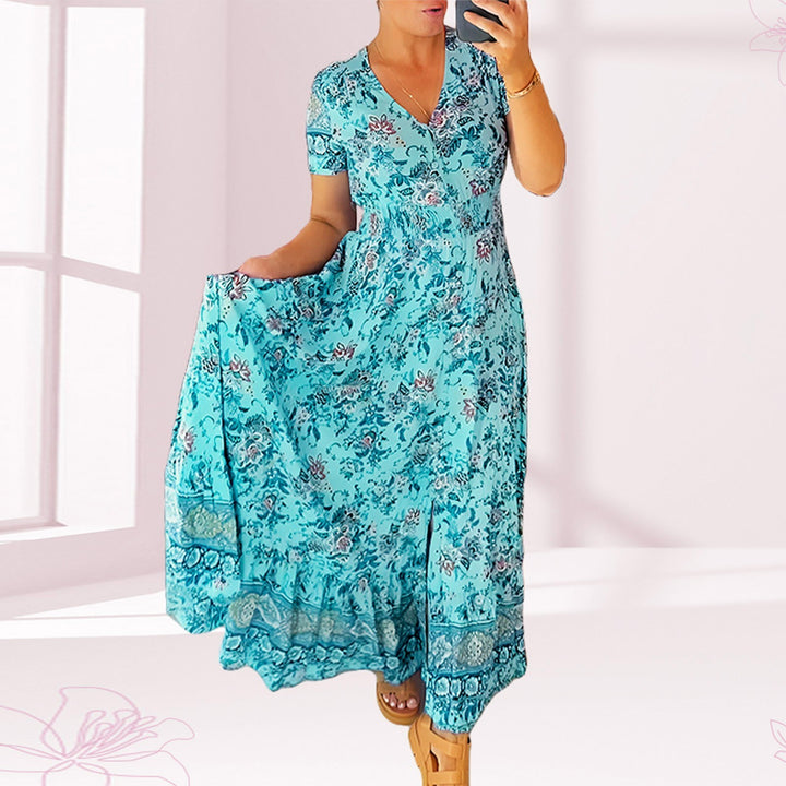 Floral print v-neck dress