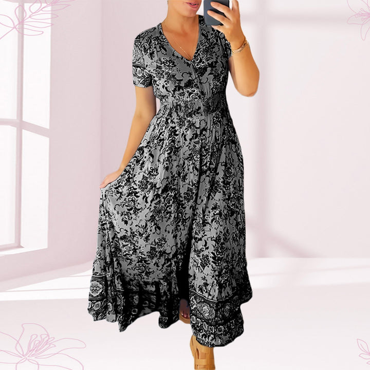 Floral print v-neck dress