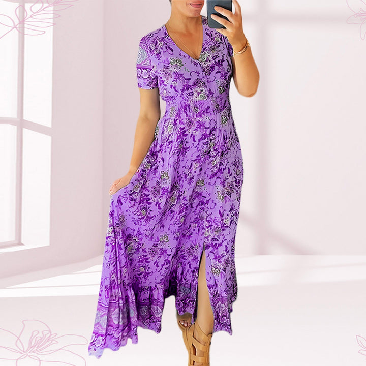 Floral print v-neck dress