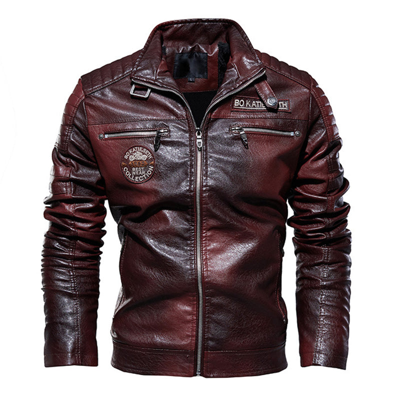 Men's Retro-Inspired Fleece and Leather Jacket