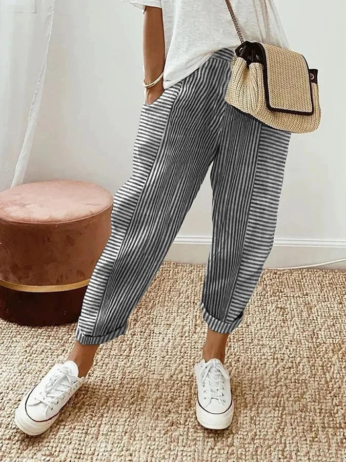 Amel™ | Striped Linen Pants