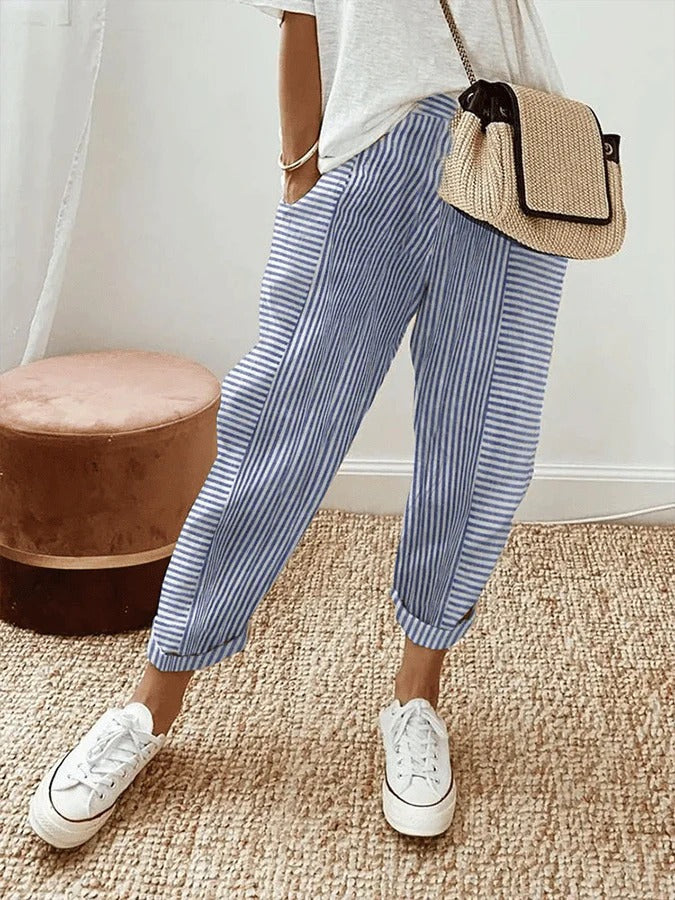 Amel™ | Striped Linen Pants