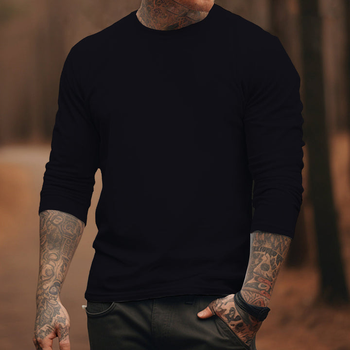 100%Cotton-Men's Round Neck Solid Color T-shirt