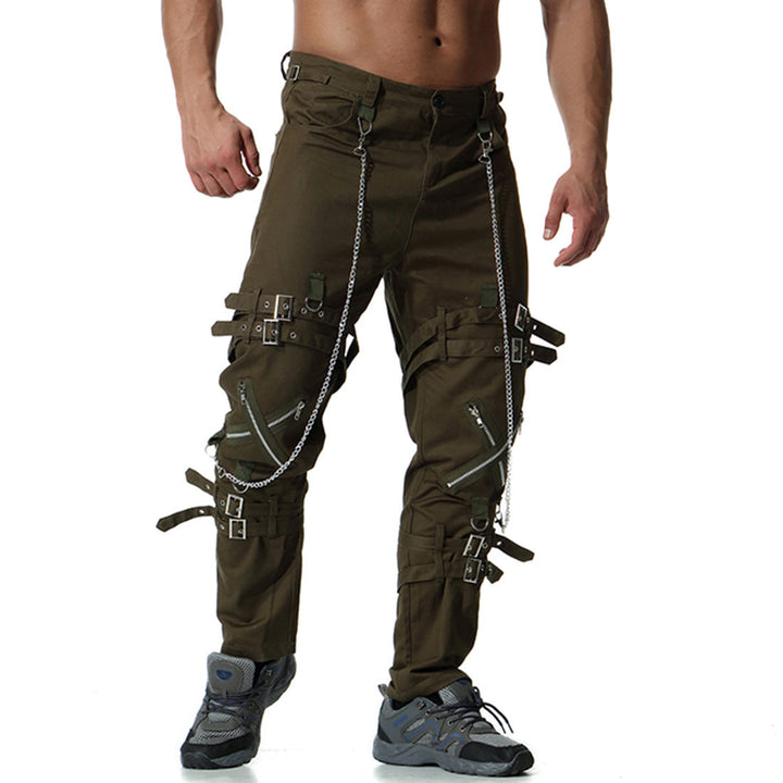 Stylish Men's Casual Pants with Trendy Zipper Accents