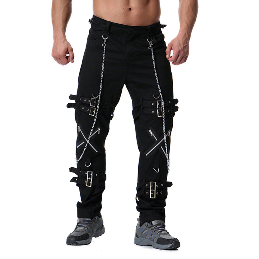 Men's Zipper Decorated Casual Pants241200958