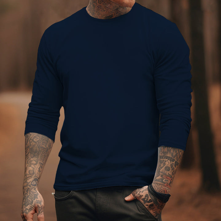 100%Cotton-Men's Round Neck Solid Color T-shirt