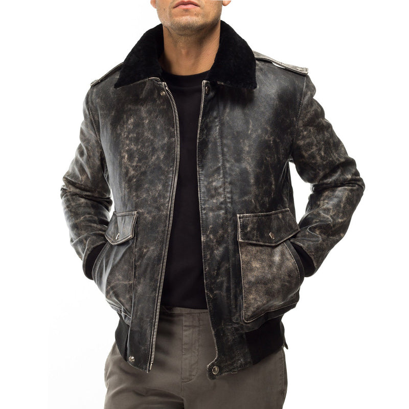 Stylish Multi-Pocket Leather Jacket for Men