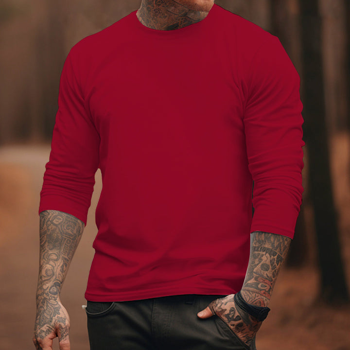 100%Cotton-Men's Round Neck Solid Color T-shirt