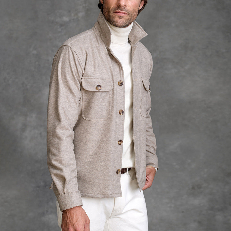 Men's Lapel Pocket Jacket Shirt241200972