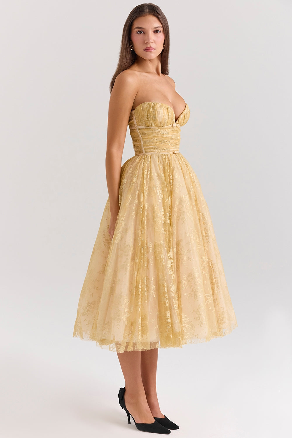 Millie | Golden Corset Dress