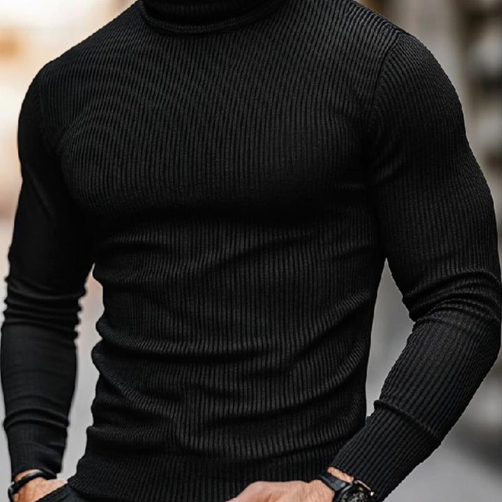 Men's Classic Versatile Turtleneck Ribbed Bottoming Long-sleeved T-shirt 88081235F