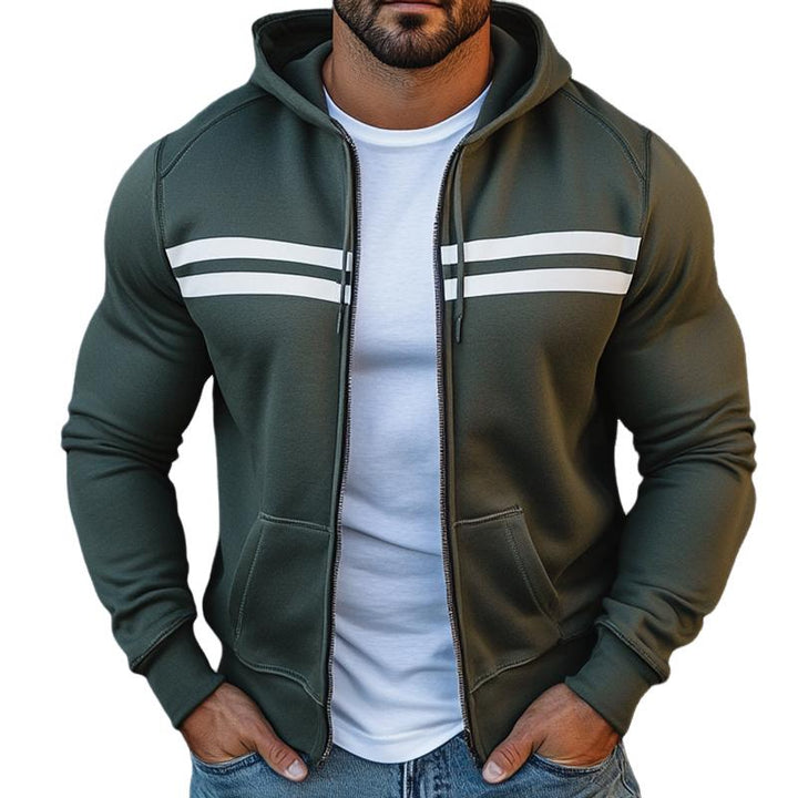 Men's Retro Casual Colorblock Sports Hooded Jacket 35309110TO