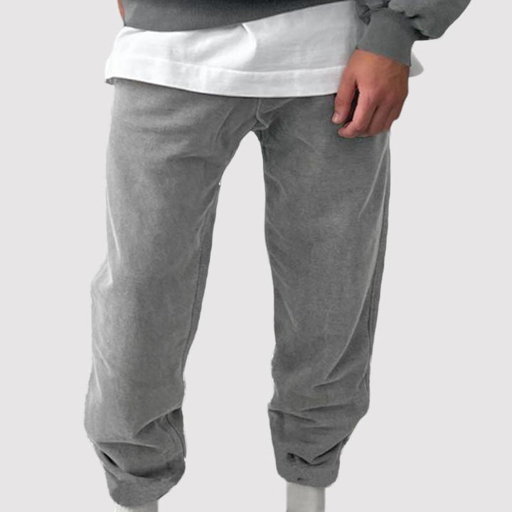 Men's Solid Color Loose Round Neck Long Sleeve Sweatshirt Elastic Waist Pants Casual Set 10242118Z