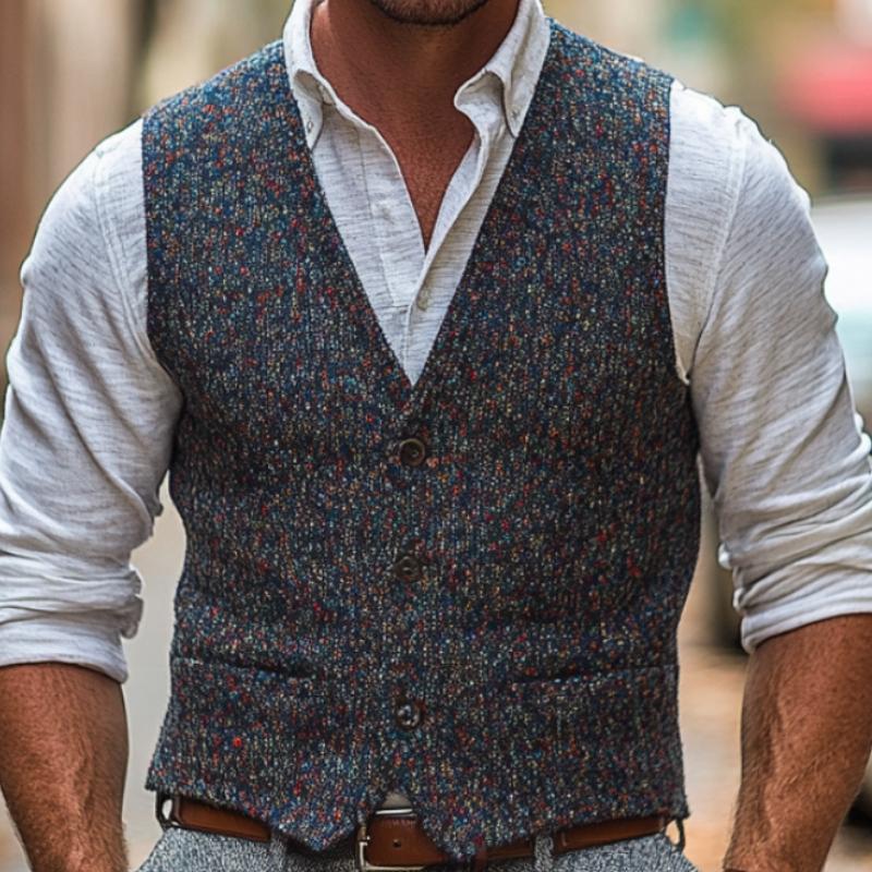 Men's Fashionable All-match V-neck Knitted Vest 48006756F