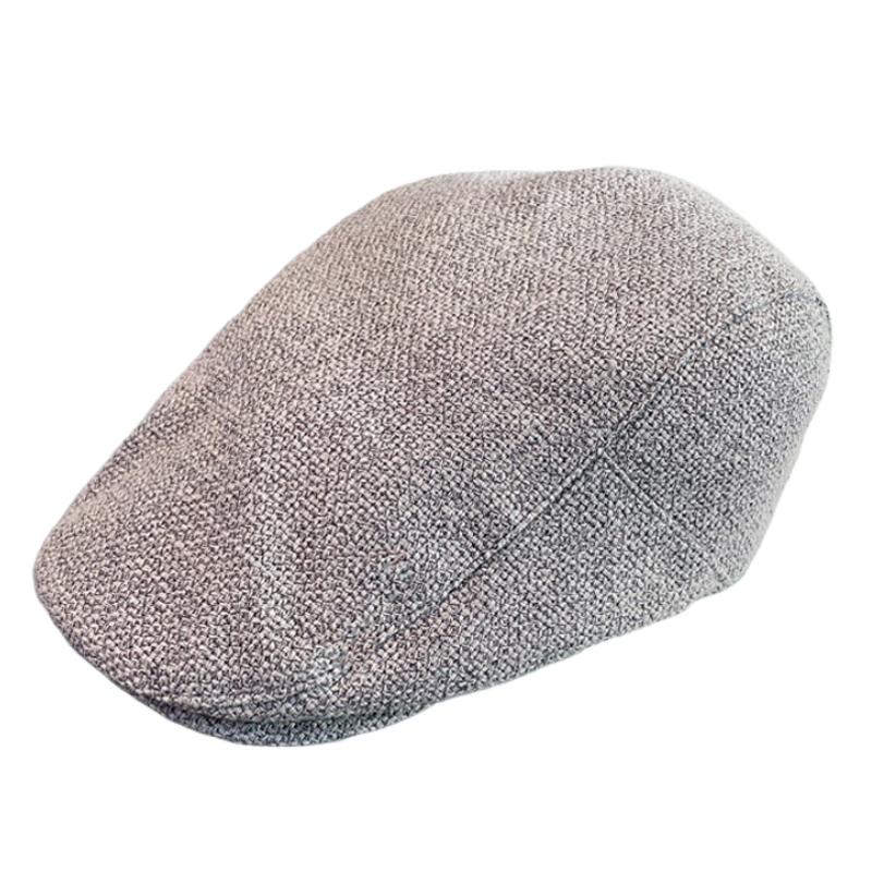 Men's Vintage Front Cotton Linen Beret 60758421M