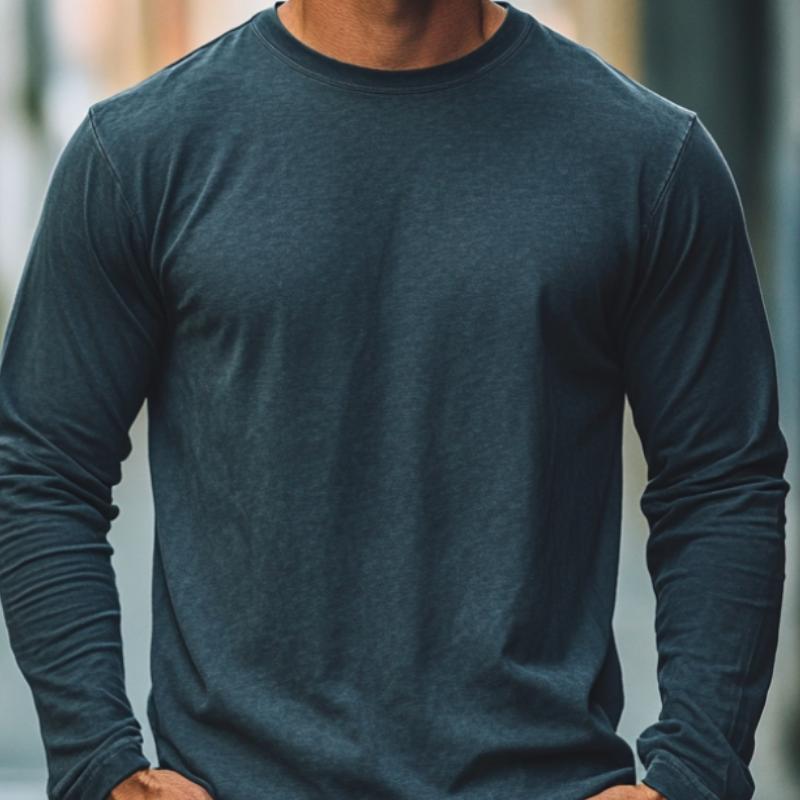 Men's Classic Versatile Casual Long Sleeve T-Shirt 99946548F