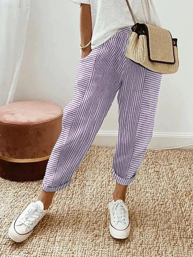 Amel™ | Striped Linen Pants